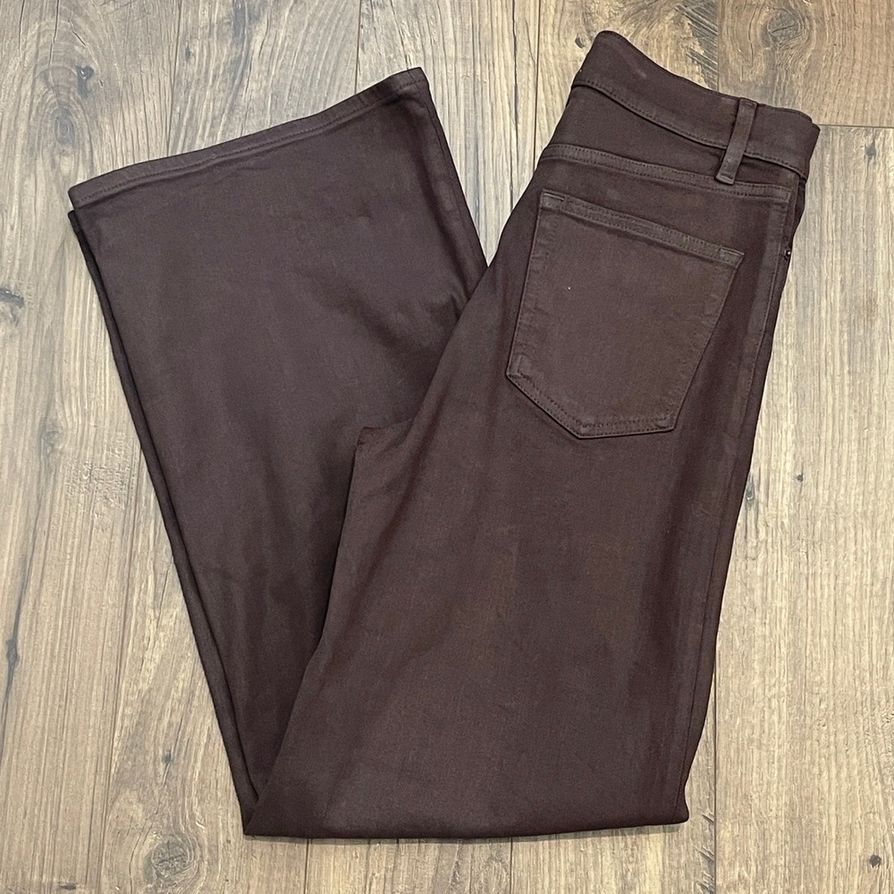 Frame Le Slim Palazzo Truffle Coated Brown Wide Leg Jeans LSP238C Size 28
